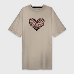 Женская футболка-платье Нейрографическое сердце