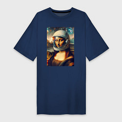 Женская футболка-платье Mona Lisa astronaut - neural network
