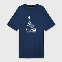 Футболка женская-платье Senior shawa developer white, цвет: тёмно-синий