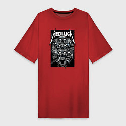 Женская футболка-платье Metallica - skulls