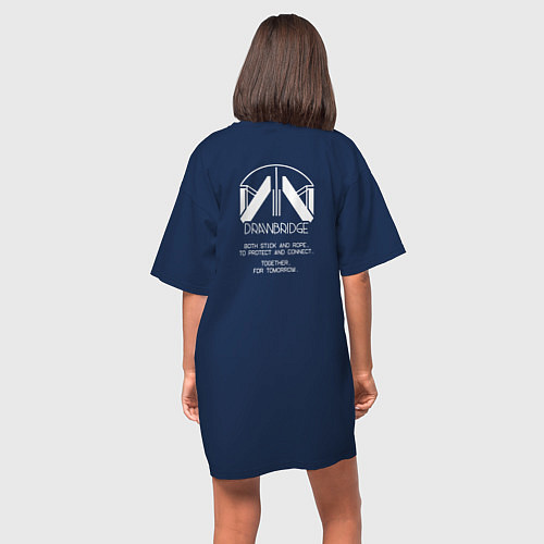 Женская футболка-платье Drawbridge death stranding 2 / Тёмно-синий – фото 4
