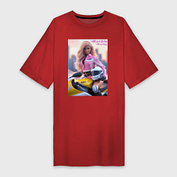 Женская футболка-платье Barbie racing - ai art
