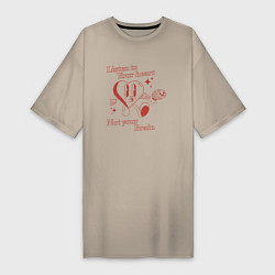Женская футболка-платье Слушай свое сердце