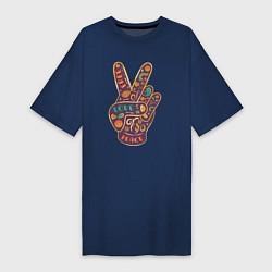 Женская футболка-платье Free love peace