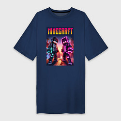 Женская футболка-платье Minecraft - neon fantasy ai art