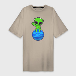 Женская футболка-платье Привет от пришельца