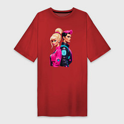 Женская футболка-платье Ken and Barbie - ai art