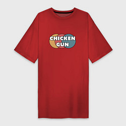 Женская футболка-платье Chicken gun круги