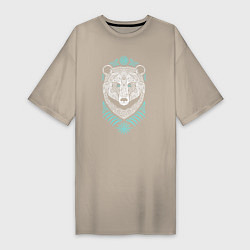 Женская футболка-платье Орнамент медведя
