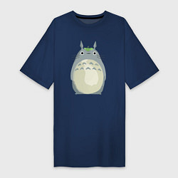Футболка женская-платье Neighbor Totoro, цвет: тёмно-синий