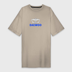 Футболка женская-платье Daewoo sport auto logo, цвет: миндальный