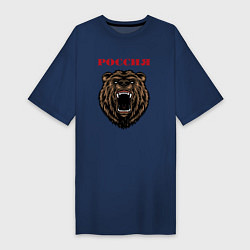Женская футболка-платье Рык медведя Россия