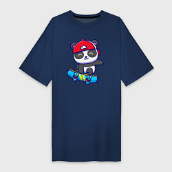 Футболка женская-платье Panda skater, цвет: тёмно-синий