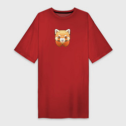 Женская футболка-платье Маленькая красная панда