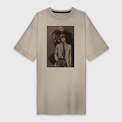 Женская футболка-платье Тетрадь смерти Лайт Ягами