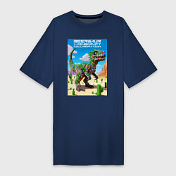 Женская футболка-платье Minecraft and beersaur - ai art collaboration