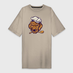 Футболка женская-платье Chef dog, цвет: миндальный