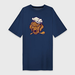 Футболка женская-платье Chef dog, цвет: тёмно-синий