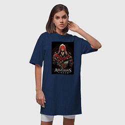 Футболка женская-платье Assassins creed профиль игрока, цвет: тёмно-синий — фото 2