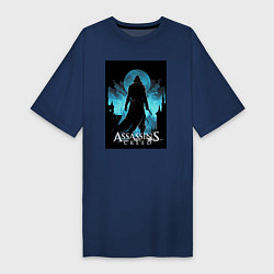 Женская футболка-платье Assassins creed темная ночь