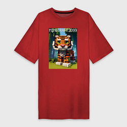 Женская футболка-платье Funny tiger cub - Minecraft