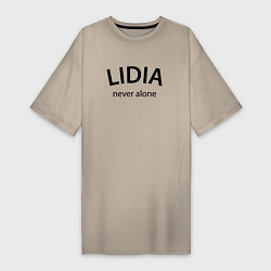 Женская футболка-платье Lidia never alone - motto
