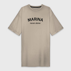 Женская футболка-платье Marina never alone - motto