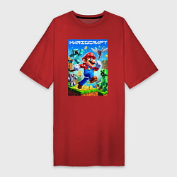 Женская футболка-платье Mario in Minecraft - ai art collaboration