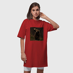 Футболка женская-платье Медведи гуляют по лесу, цвет: красный — фото 2