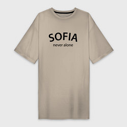 Женская футболка-платье Sofia never alone - motto