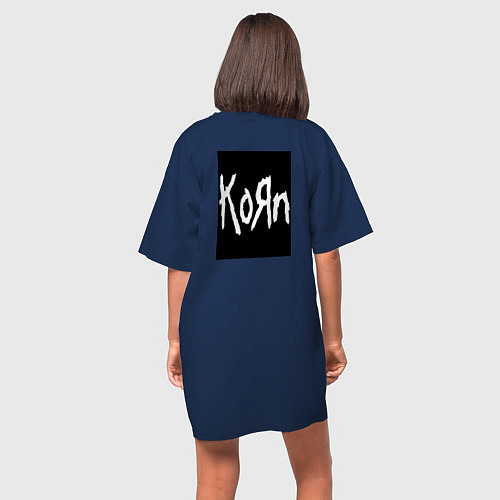 Женская футболка-платье Korn - The Serenity of Suffering / Тёмно-синий – фото 4