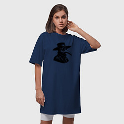 Футболка женская-платье Человек в маске чумного доктора, цвет: тёмно-синий — фото 2