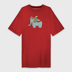 Женская футболка-платье Cute elephant