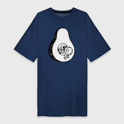 Женская футболка-платье Космонавт и авокадо