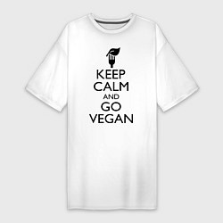 Женская футболка-платье Keep Calm & Go Vegan