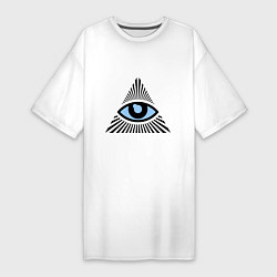 Женская футболка-платье Всевидящее око (глаз в треугольнике)