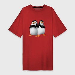 Женская футболка-платье Пингвины Мадагаскара