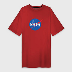 Футболка женская-платье NASA: Logo, цвет: красный
