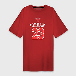 Футболка женская-платье Jordan 23, цвет: красный