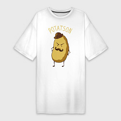 Футболка женская-платье Potatson, цвет: белый