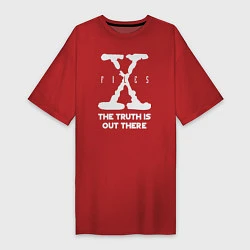 Футболка женская-платье X-Files: Truth is out there, цвет: красный