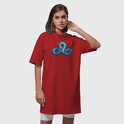 Футболка женская-платье Cloud9 Foil Металлический эффект, цвет: красный — фото 2