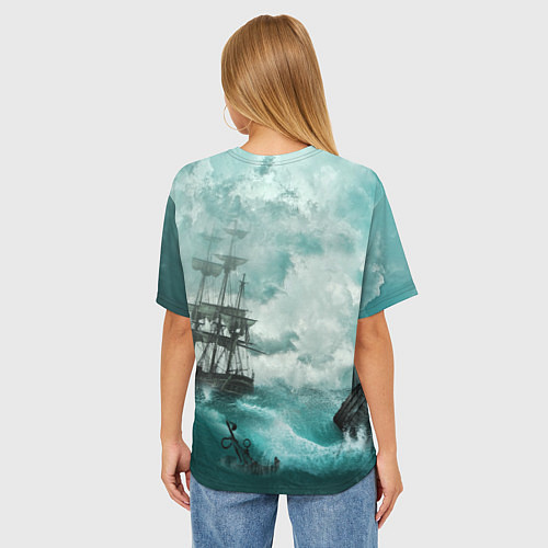 Женская футболка оверсайз Море / 3D-принт – фото 4
