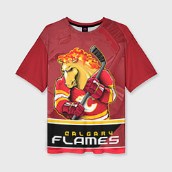 Женская футболка оверсайз Calgary Flames