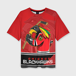 Женская футболка оверсайз Chicago Blackhawks