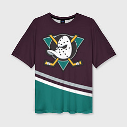 Футболка оверсайз женская Anaheim Ducks, цвет: 3D-принт