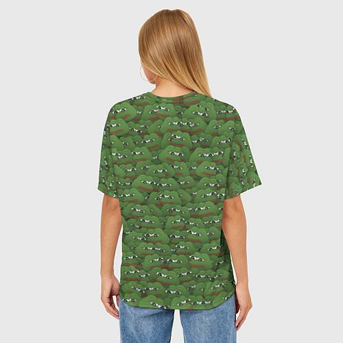 Женская футболка оверсайз Грустные лягушки / 3D-принт – фото 4