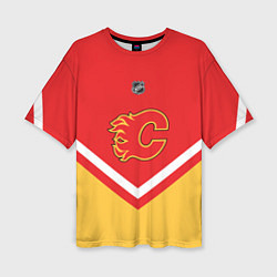 Футболка оверсайз женская NHL: Calgary Flames, цвет: 3D-принт