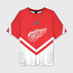 Футболка оверсайз женская NHL: Detroit Red Wings, цвет: 3D-принт