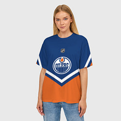 Футболка оверсайз женская NHL: Edmonton Oilers, цвет: 3D-принт — фото 2